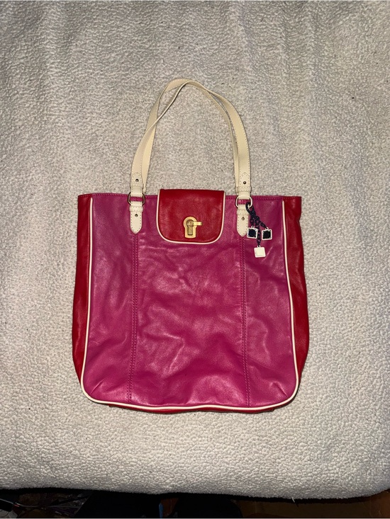 Juicy Couture Handbags - Women's Vintage Juicy Couture Pink Leather Tote with Cream Handles and Accents